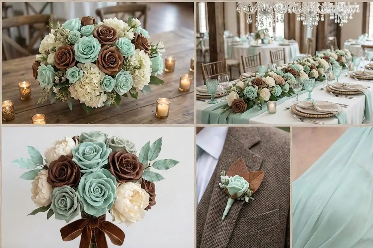 brown and green palette